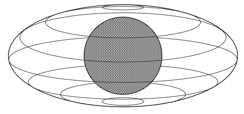 Ergosphere bao xung quanh chân trời sự kiện của một lỗ đen đang quay tròn