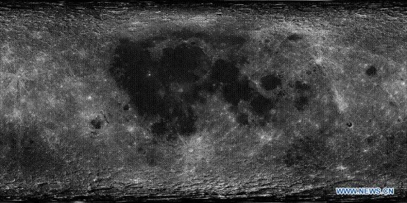 Bản đồ toàn mặt trăng do phi thuyền mặt trăng Hằng Nga 2 lập