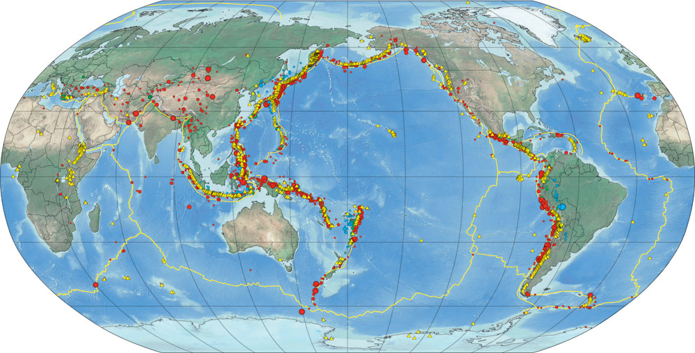 ản đồ này thể hiện hoạt động địa chấn từ năm 1900 đến 2010. 
