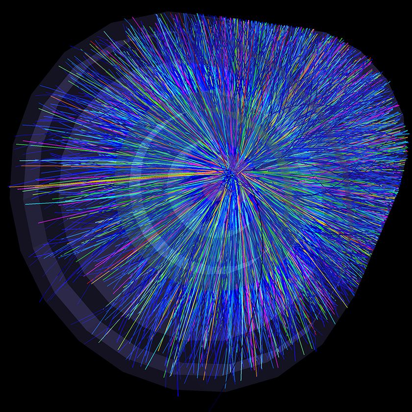 Các hạt tạo nên thế giới lượng tử trông nhòe đi. (Ảnh: CERN LHC Alice Detector)