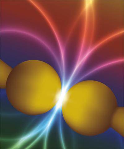 Ảnh minh họa sự thay đổi màu sắc khi một hiệu ứng chui hầm lượng tử xảy ra trong một khe trống dưới nano mét