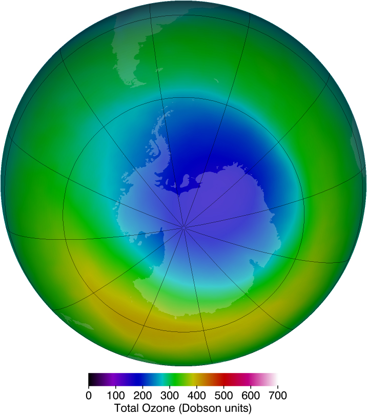 Lỗ thủng tầng ozone phía trên Nam Cực vào tháng 10/2013