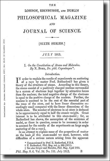 Bài báo năm 1913 của Niels Bohr: Vẫn hợp thời, vẫn hào hứng, vẫn thách đố