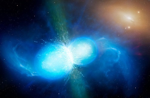 Ảnh minh họa hai sao neutron hợp nhất