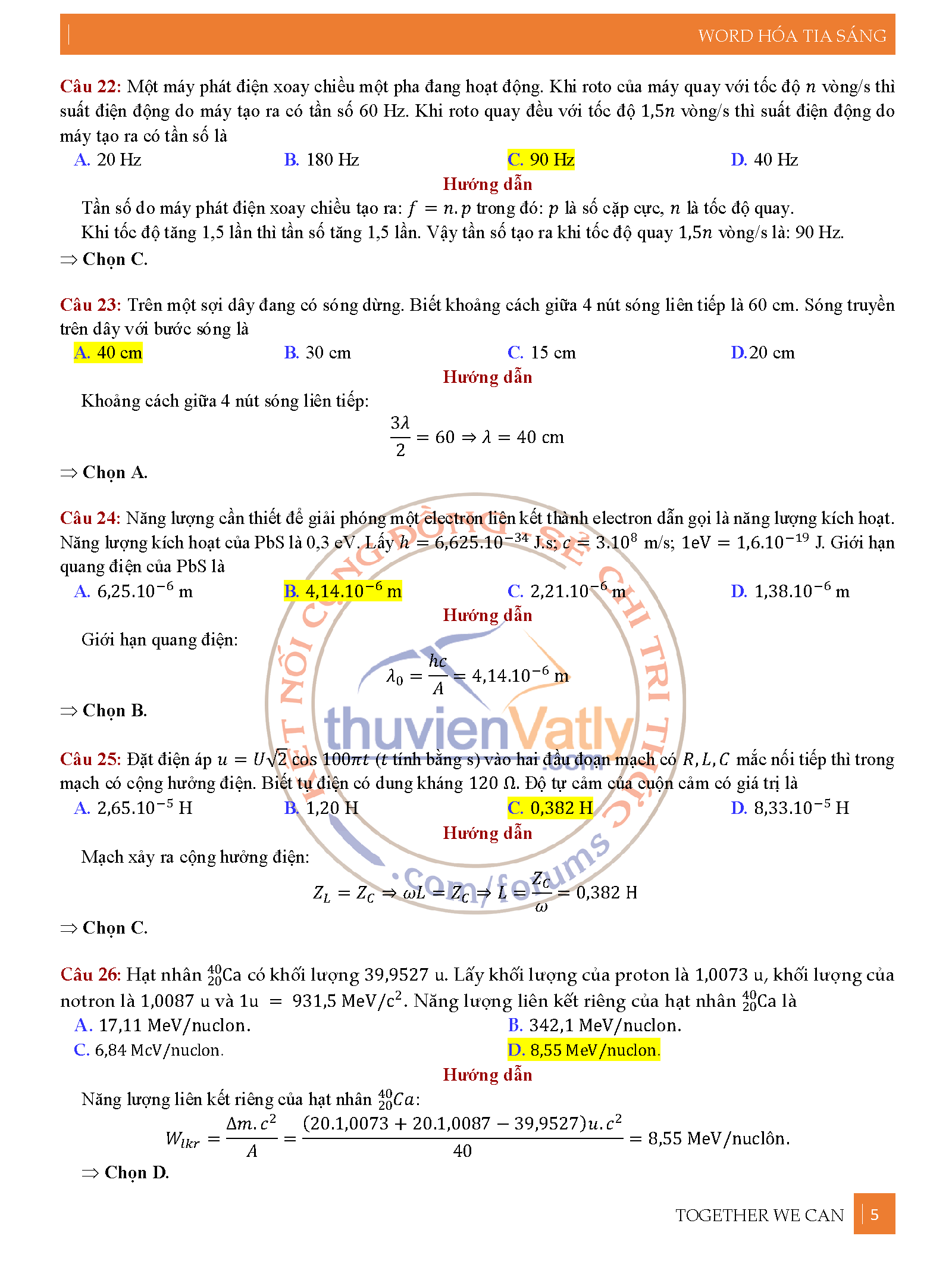 Giải chi tiết mã đề 219 môn Vật Lý đề thi TN THPT 2020 (đợt 2)