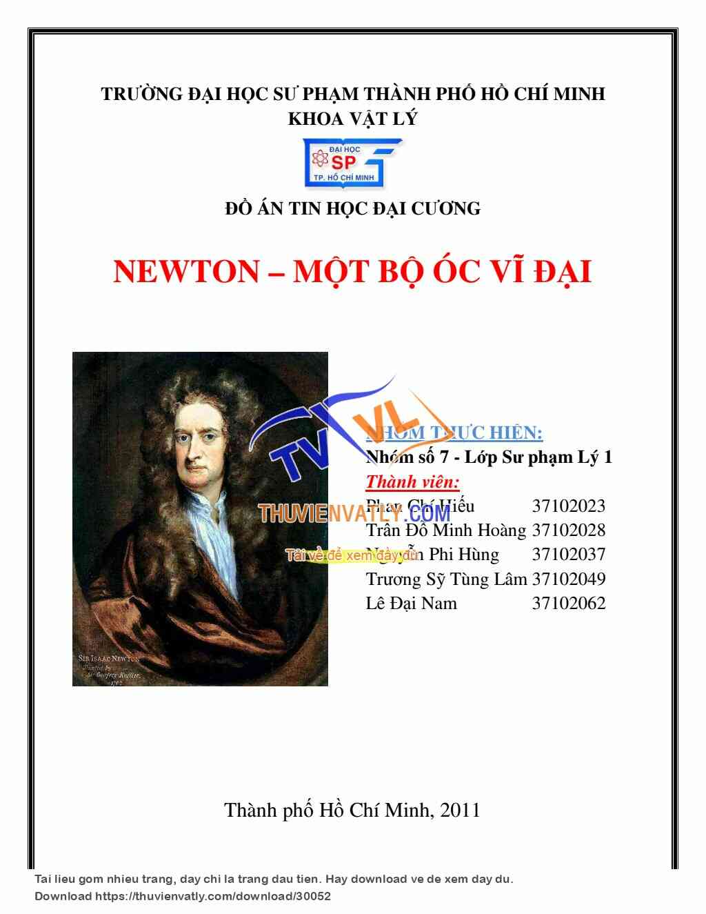 Newton - Bộ óc vĩ đại