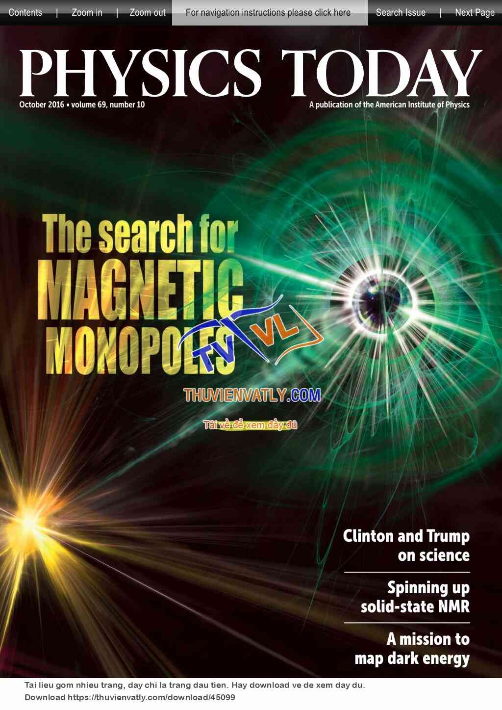 Tạp chí Physics Today tháng 10/2016