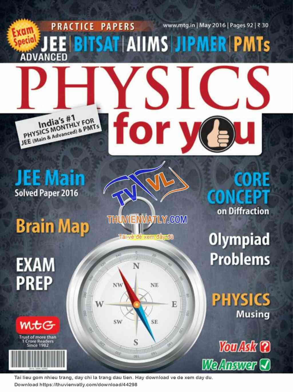 Tạp chí Physics For You, tháng 5/2016