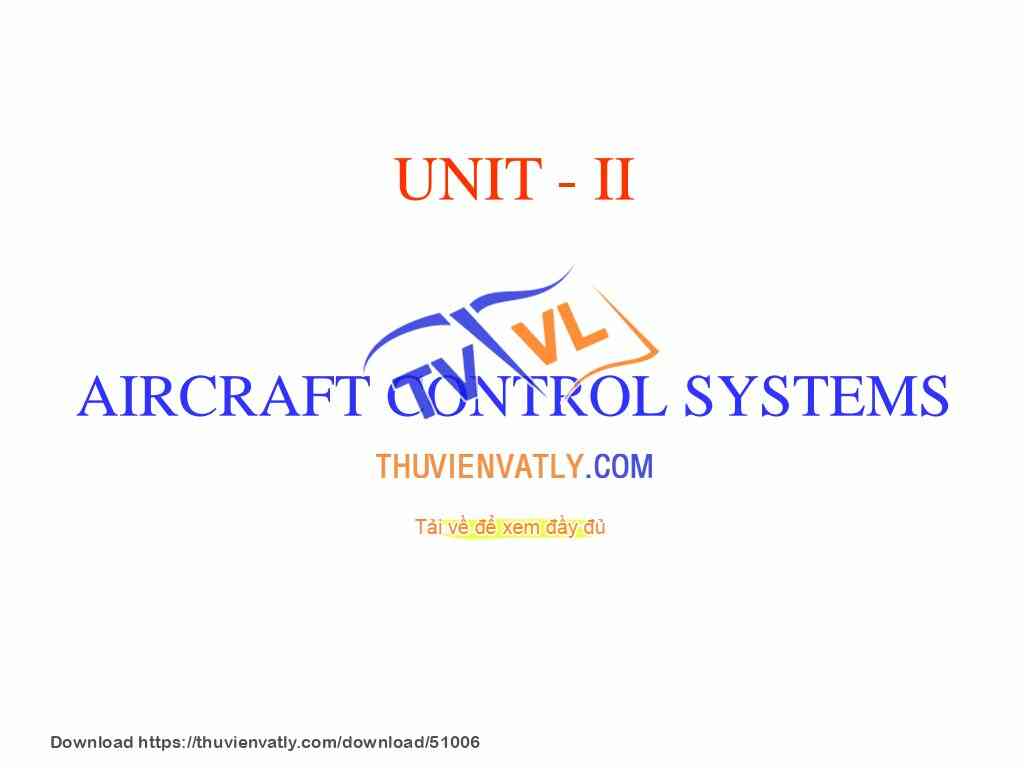 Aircraft control systems