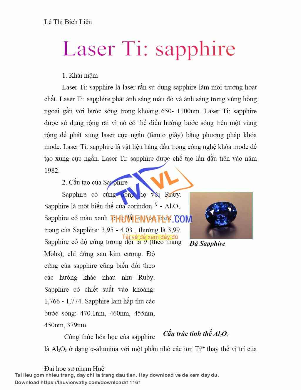 Laser Sapphire