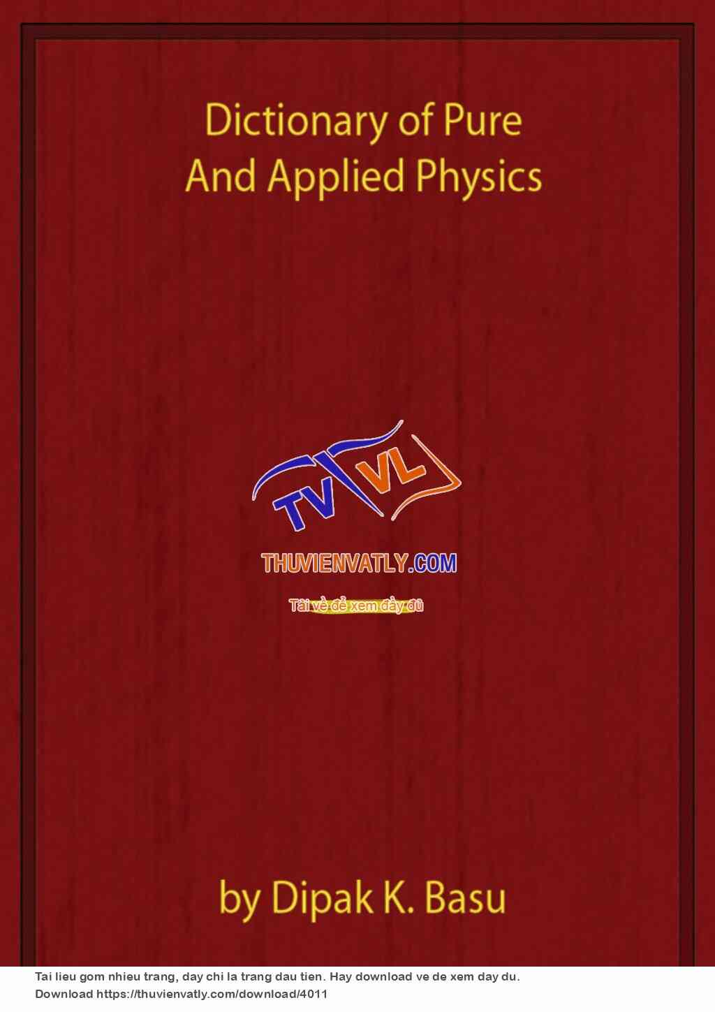 Dictionary of Pure and Applied Physics - Part 2