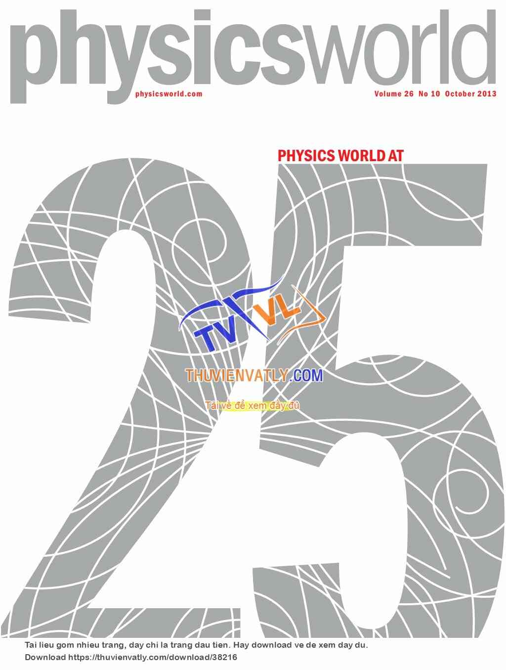 Physics World at 25 October 2013 special issue
