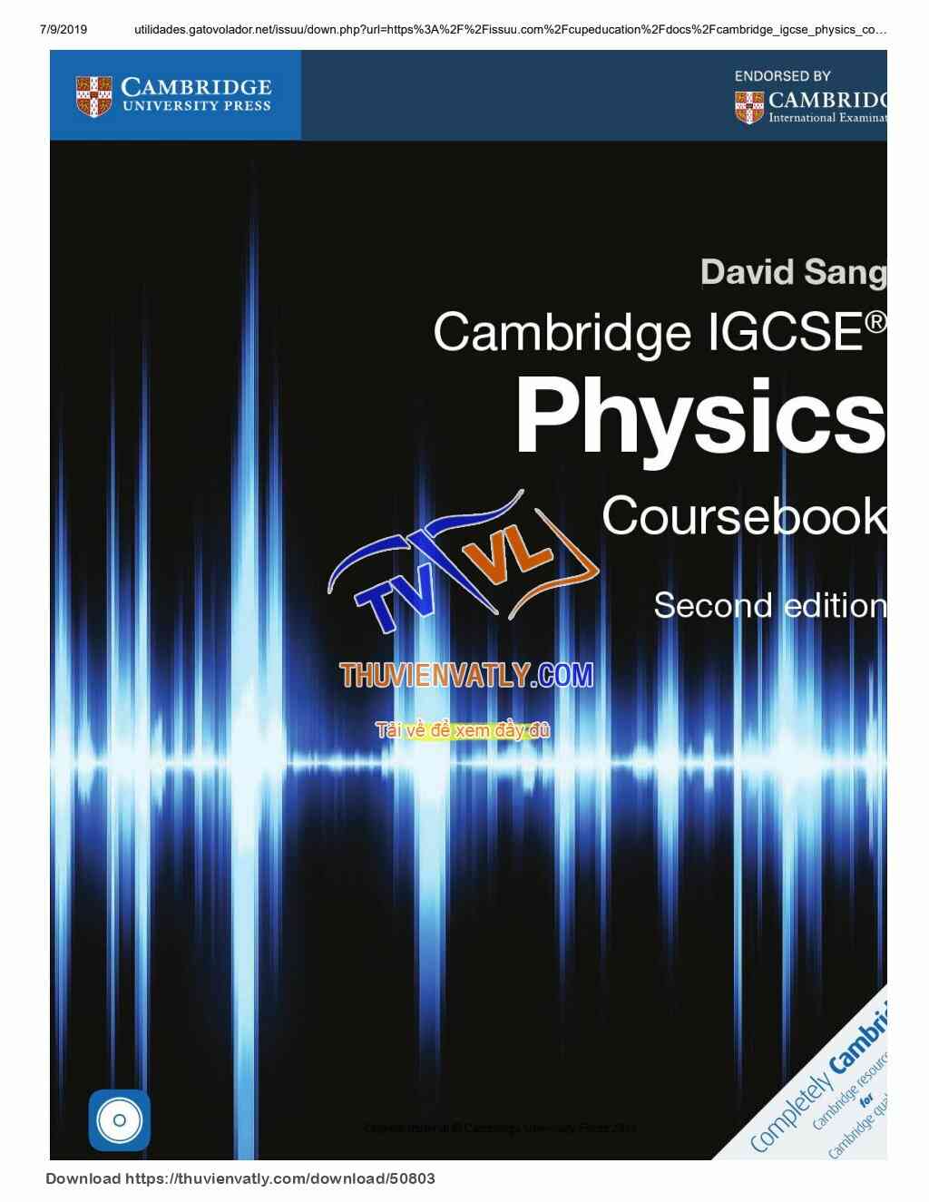 Cambridge IGCSE Physics Coursebook  - David Sang