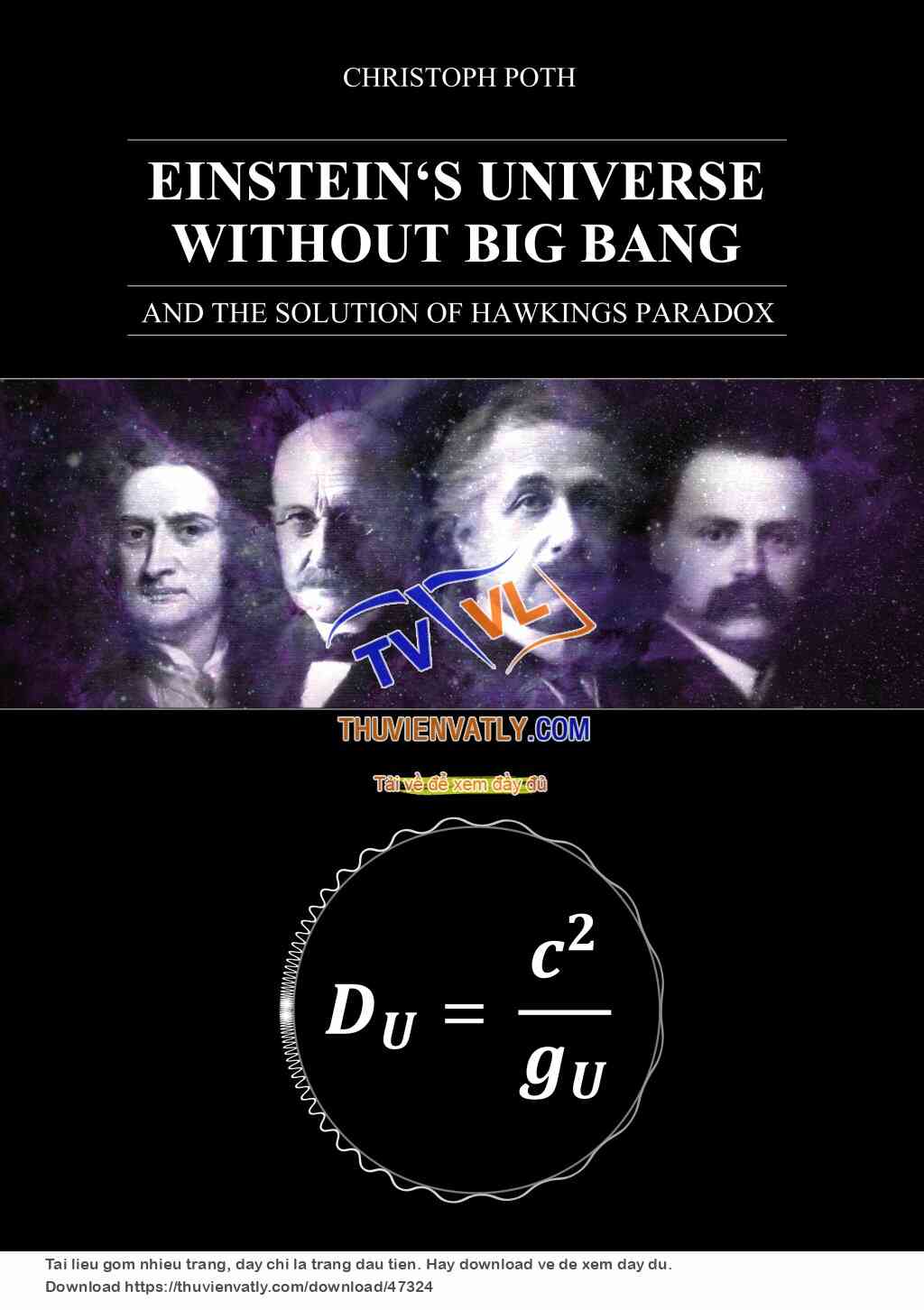 Einstein's Universe Without Big Bang
