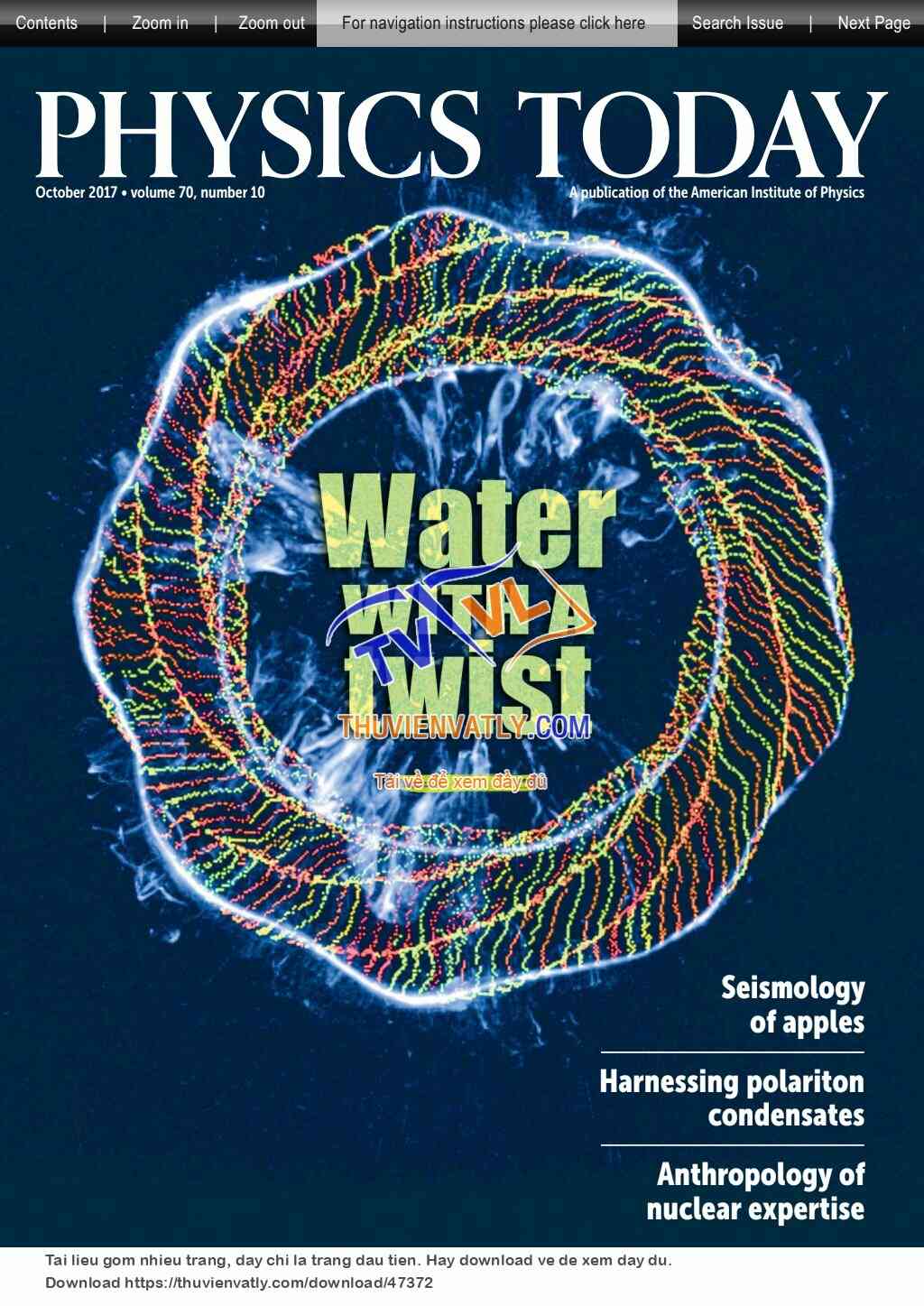 Tạp chí Physics Today tháng 10/2017