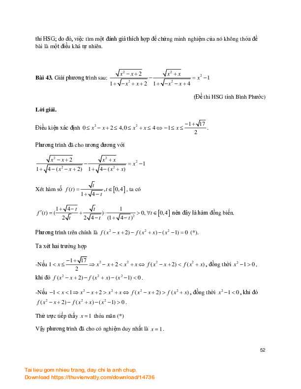 Phương trình, hệ phương trình và bất phương trình - Tuyển từ đề HSG các tỉnh