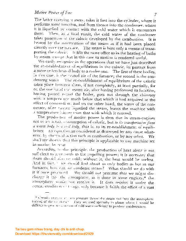 Bài báo lịch sử năm 1824 của Sadi Carnot về chu trình nhiệt