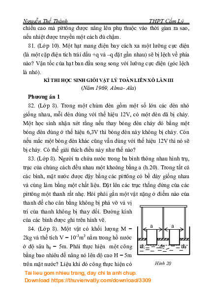 Bài thi HSG toàn Liên Xô (tập 1) - Nguyễn Thế Thành (THPT Cẩm Lý)