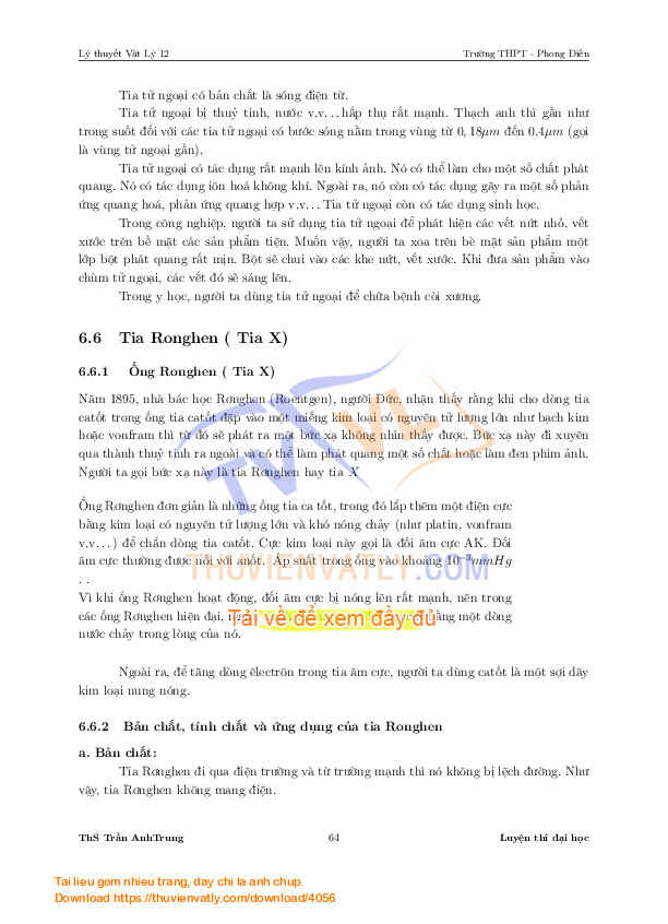 Lí thuyết Lí 12 NC (Trần Anh Trung - THPT Phong Điền)