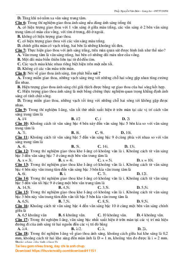 35 câu - Giao thoa 1 đon sắc (Phần mở rộng) có đáp số).pdf